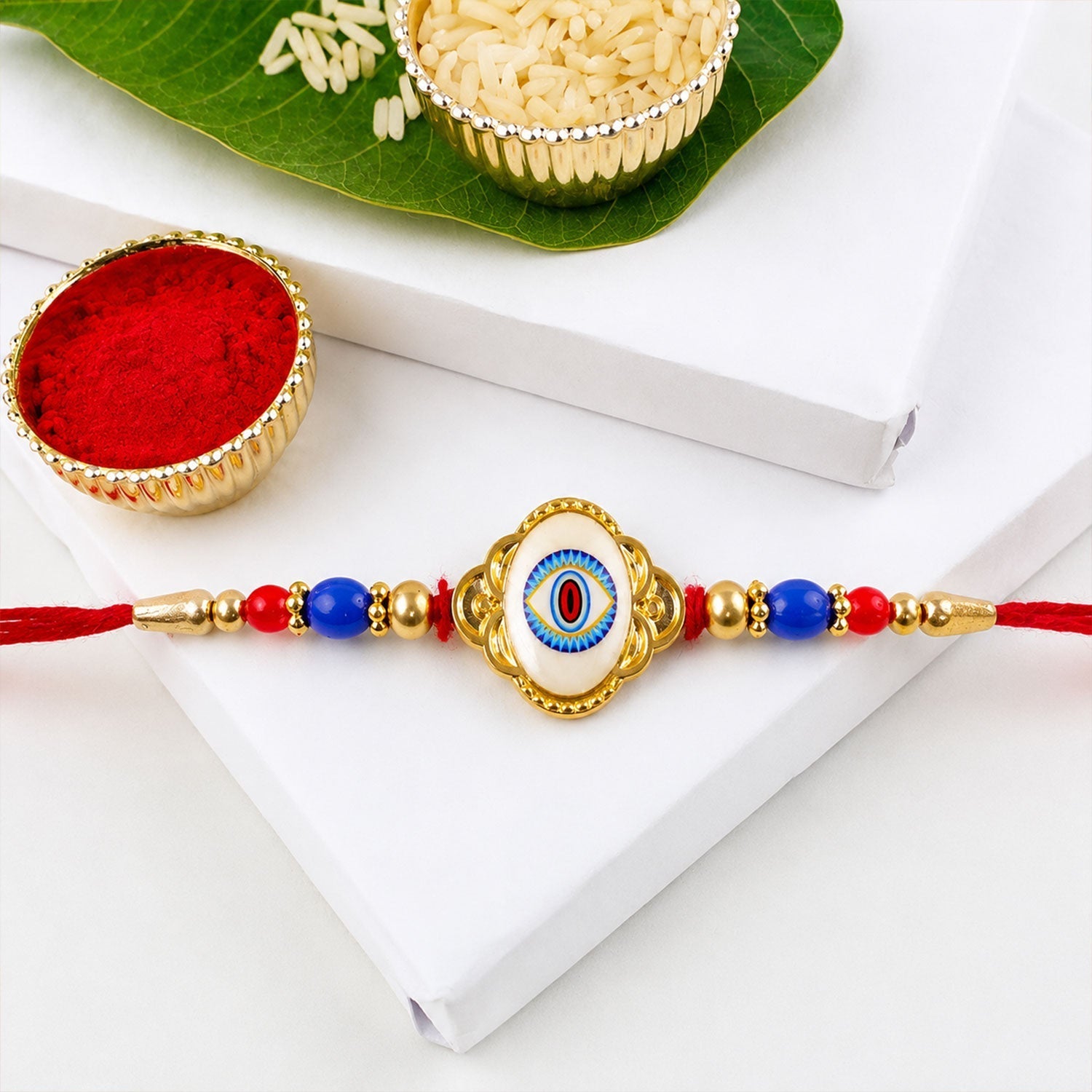 Evil Eye Motif Stone Studded Designer Rakhi for Brother (10pcs)