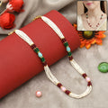 Pearl Necklace – Elegant Multi-Layer Design with Colorful Accents