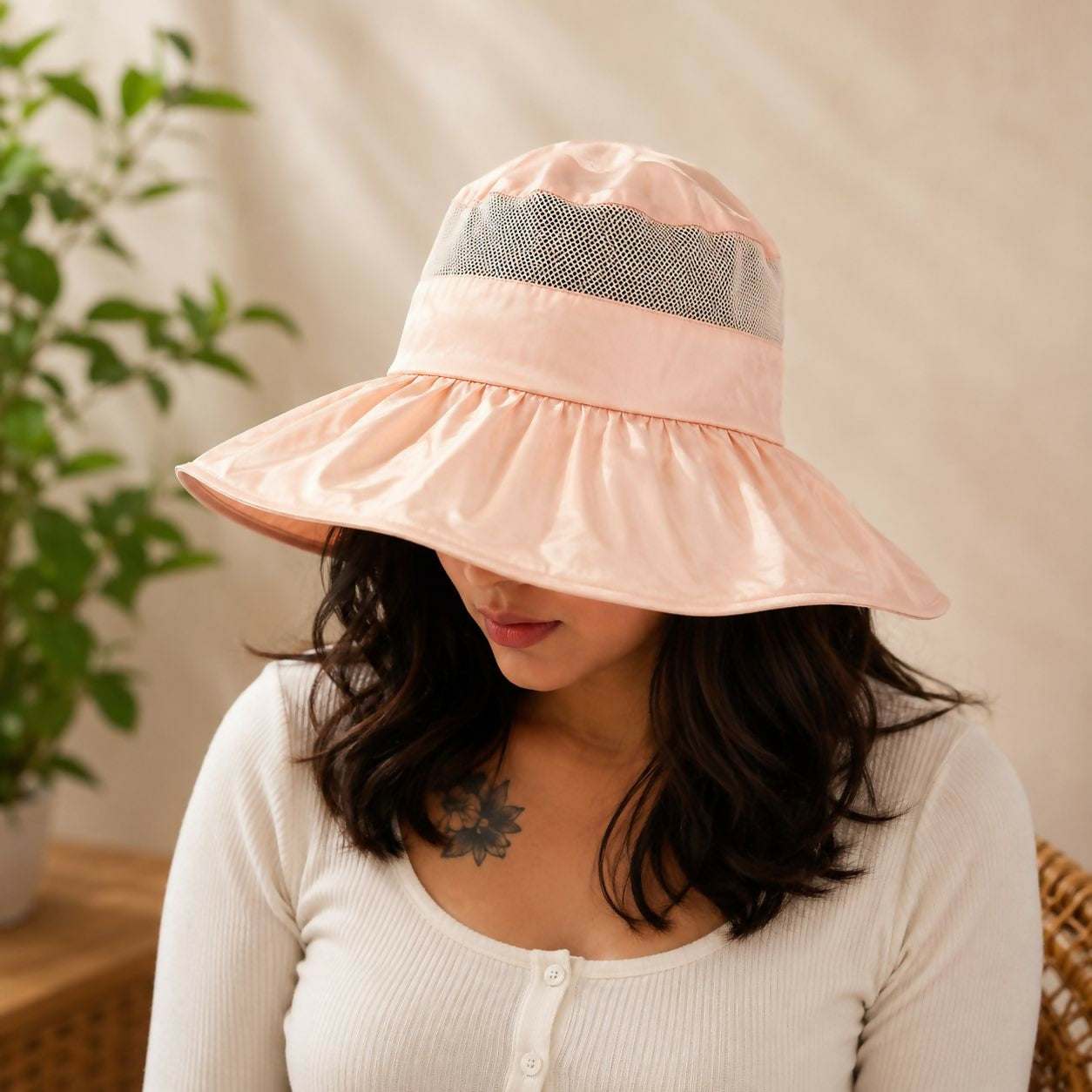 Women’s Foldable Wide Brim Sun Visor Hat for Summer Outdoors
