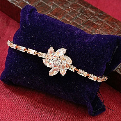 Rose Gold Plated Ad Stone Adjustable Bracelet