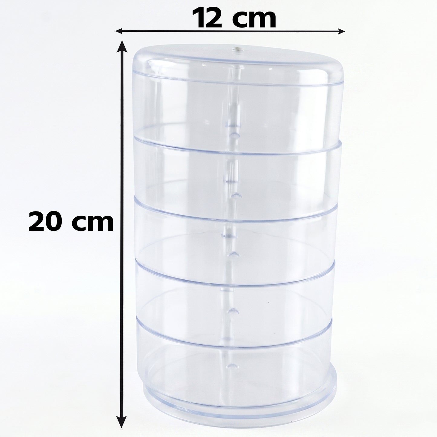 5 Layer Rotating Jewelry Storage Box Organizer for Rings Earrings Watches (1 Pc)