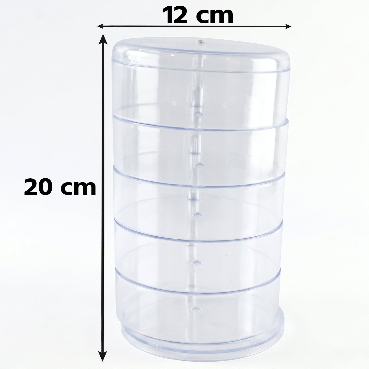 5 Layer Rotating Jewelry Storage Box Organizer for Rings Earrings Watches (1 Pc)