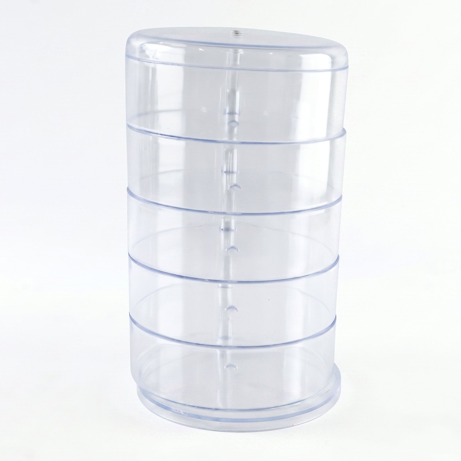 5 Layer Rotating Jewelry Storage Box Organizer for Rings Earrings Watches (1 Pc)