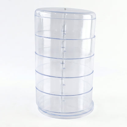 5 Layer Rotating Jewelry Storage Box Organizer for Rings Earrings Watches (1 Pc)