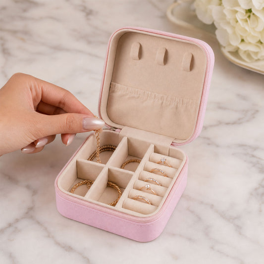 Mini PU Leather jewellery Box for Travel & Storage (1 Pc)