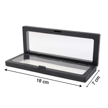 Side view of transparent jewellery display box 18x7cm
