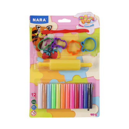 NARA 12 Color Modelling Clay Set with Tools – Kids DIY Creative Sculpting & Shape Cutter Kit (150 Gm)