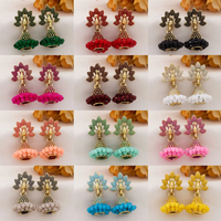 Ethnic Western Best Quality Stone Oxidize Type Small Earring Jumki For Women And Girls (Combo Of 12 Color And Pair)