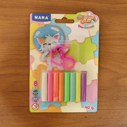 Nara 8 Color Modelling Clay Set with Cutter Creative Play Dough Kit for Kids (40 Gm)