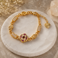 Luxury Brass Adjustable Italian Gold Finish Premium CZ Diamond Geometric Bracelet for Women