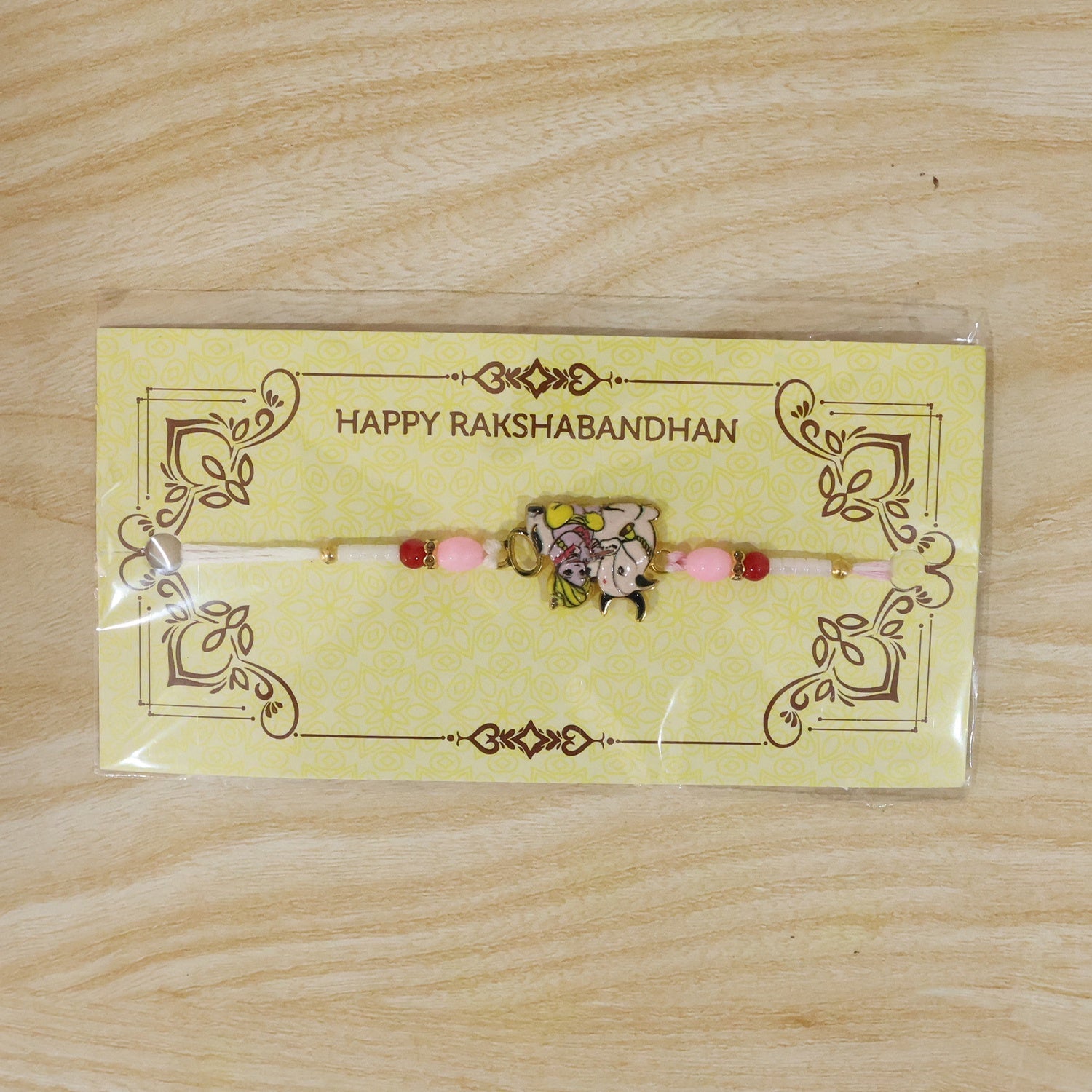Krishna with Cow Designer Rakhi Traditional & Comfortable for Brother (5pcs)