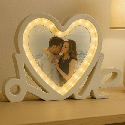 Heart Shape LED Photo Frame with Love Stand – Romantic Gift Frame
