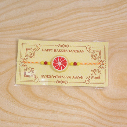 Fruit Slice Rakhi for Brother Beaded Charm Design (10pcs)