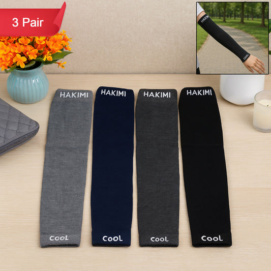 Unisex Cooling Arm Sleeves for Outdoor Sports & UV Protection – Breathable Stretchable Fabric – Mix Color – Pack of 3 Pairs