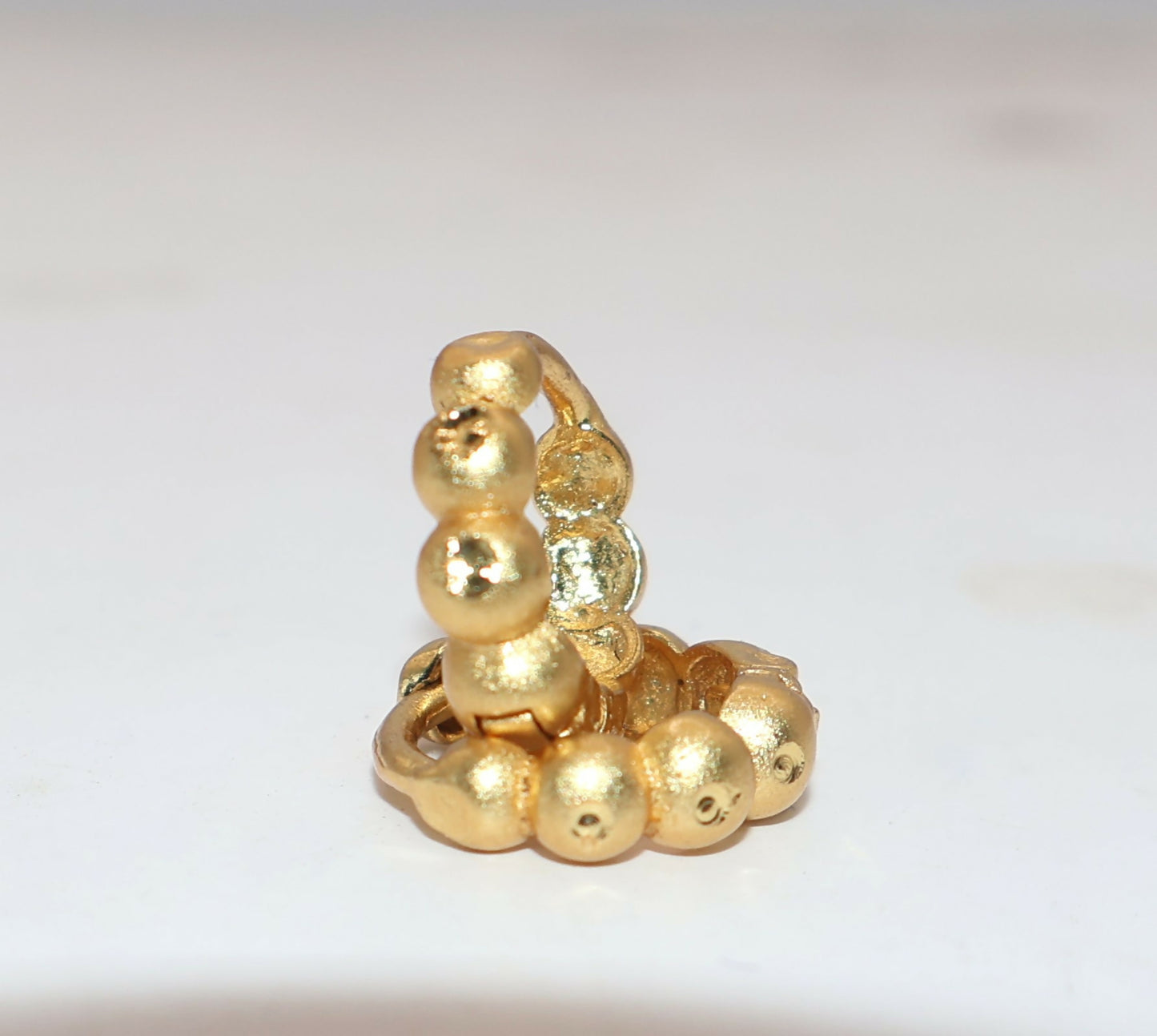 Gold Plated Matte Huggie Earrings AD Bali Hoop for women and girls