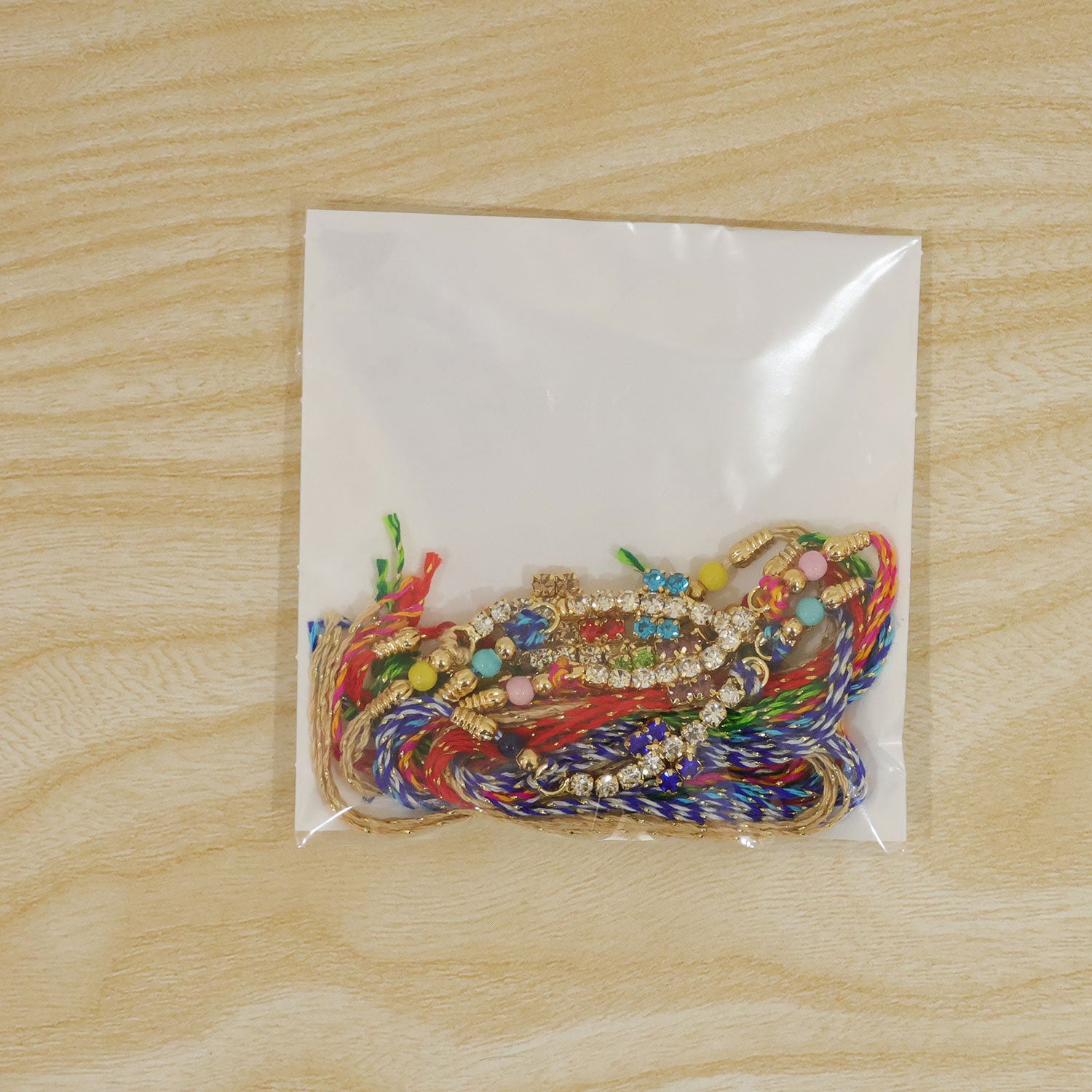 Petite Floral Stone Rakhi for Raksha Bandhan Gifting (Pack of 6)