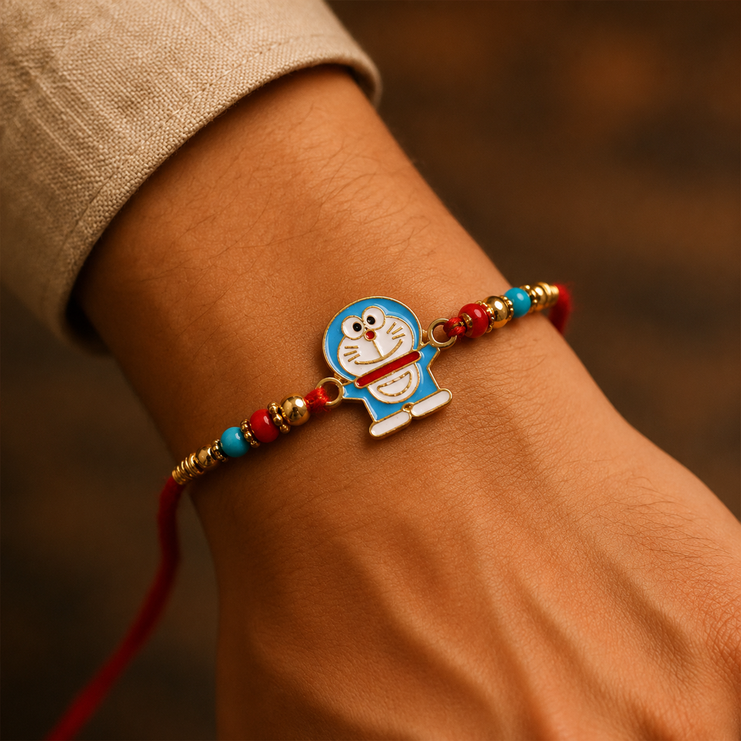 Blue Cartoon Cat Rakhi Set with Choco Magic, Pack of 3
