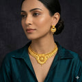 Gold Plated Designer Necklace Set with Earrings for Women