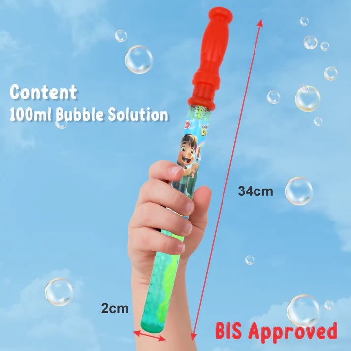 Colorful bubble wands creating large, long-lasting bubbles for kids.
