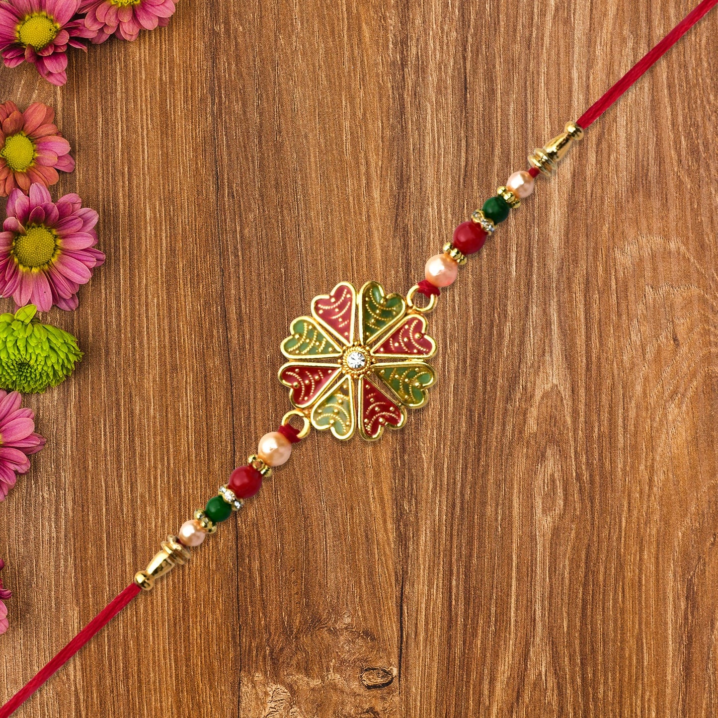 Traditional Rakhi Meenakari Floral Designer Raksha Bandhan (10pcs)