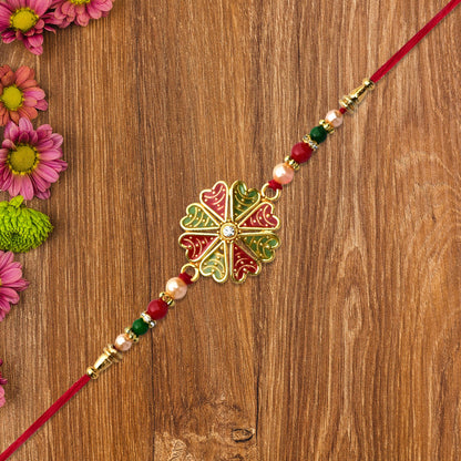 Traditional Rakhi Meenakari Floral Designer Raksha Bandhan (10pcs)