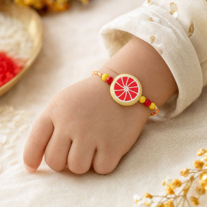 Fruit Slice Rakhi for Brother Beaded Charm Design (5pcs)
