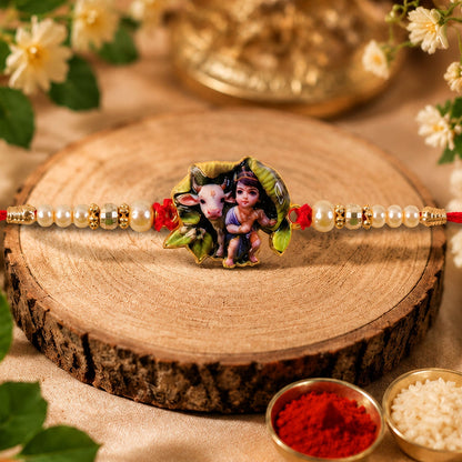Bal Krishna Rakhi Pearl Beaded Designer Rakhi for Brother (5pcs)
