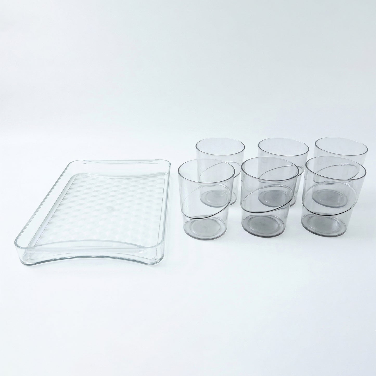 Glass Tumblers with Tray