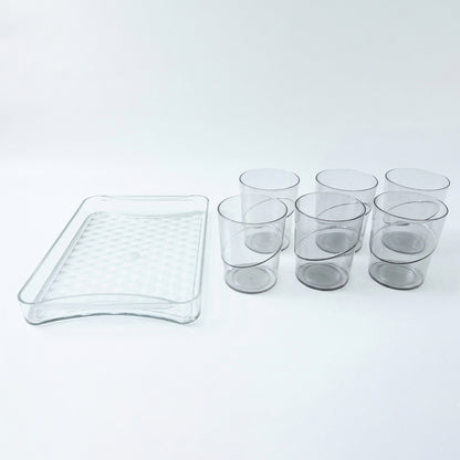 Glass Tumblers with Tray