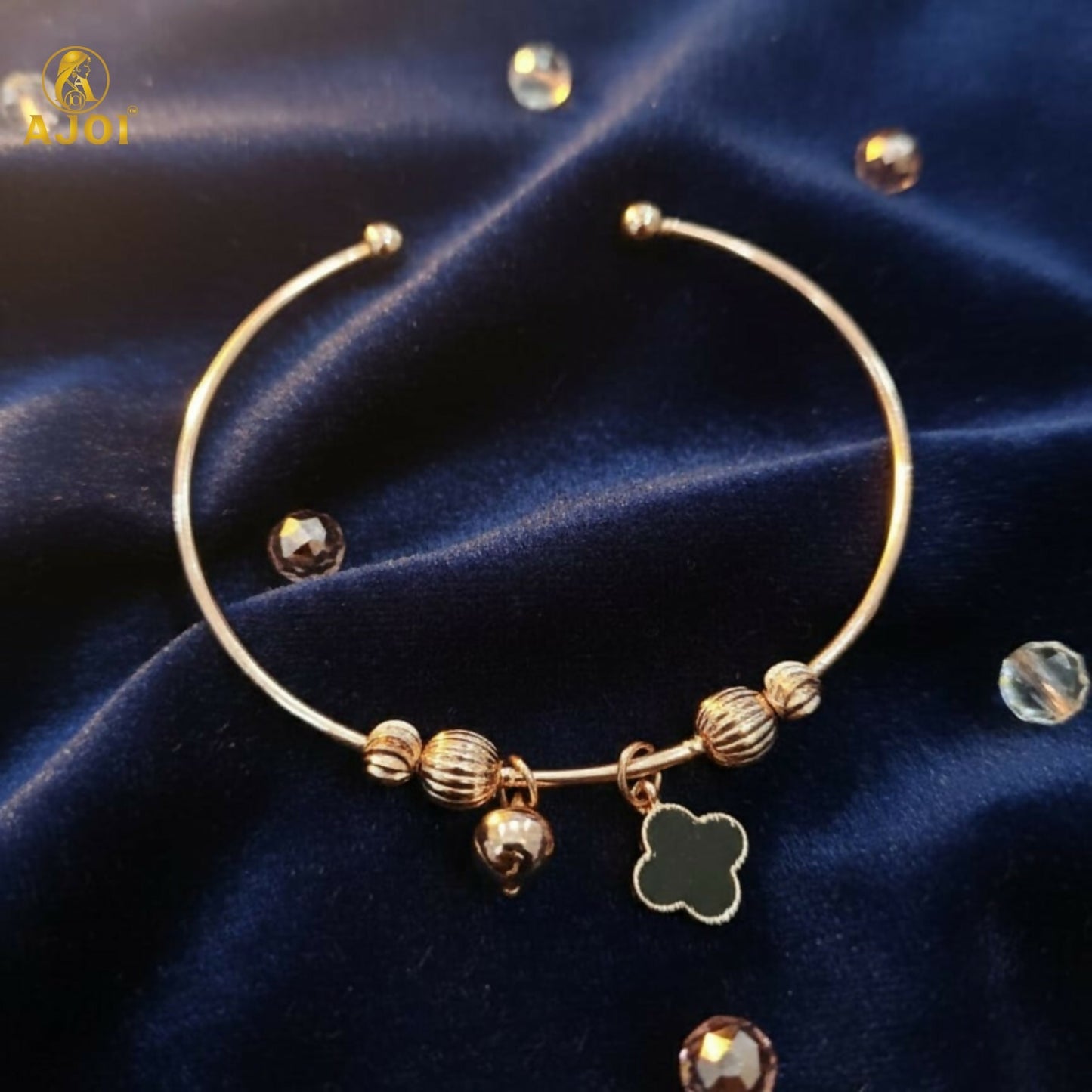 Adjustable Rose Gold Plated Charm Bracelet