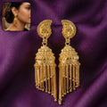 Gold-Plated Jhumka Earrings – Elegant for Celebrations and Weddings