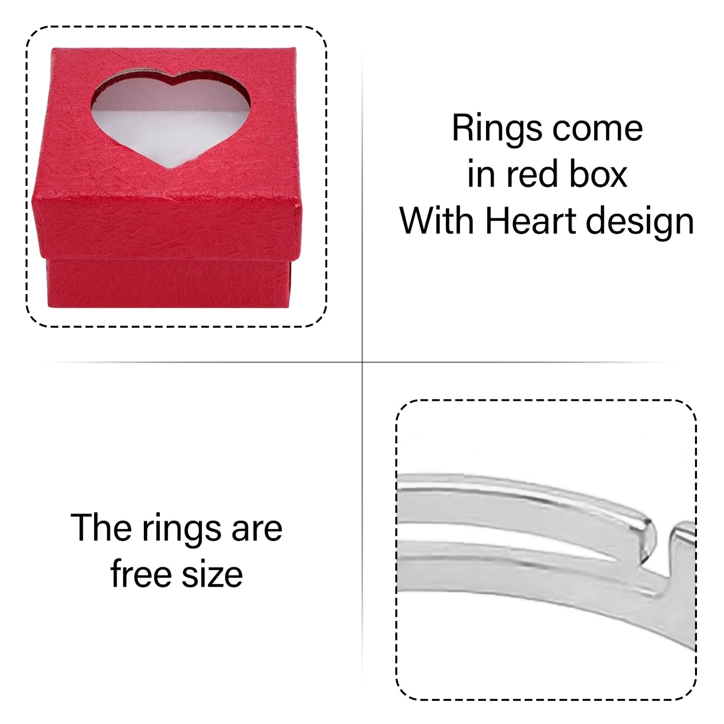 Elegant Silver-Tone Ring Set for Couples