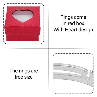 Elegant Silver-Tone Ring Set for Couples