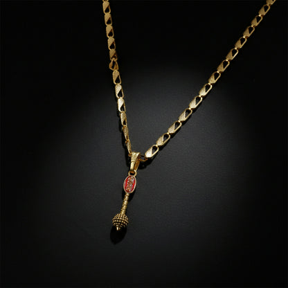 Shree Ram Gada Pendant Gold Chain Necklace