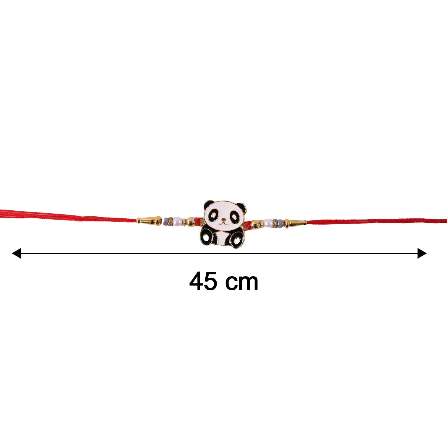 Kids Rakhi Cute Panda Charm with Pearl Beads for Brothers (5pcs)