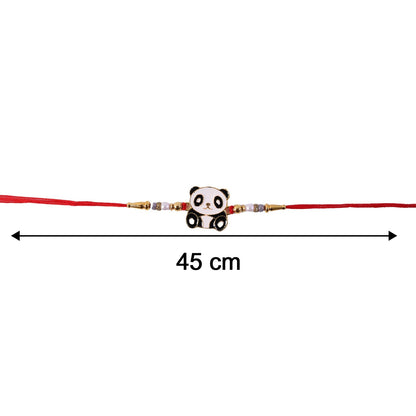 Kids Rakhi Cute Panda Charm with Pearl Beads for Brothers (5pcs)