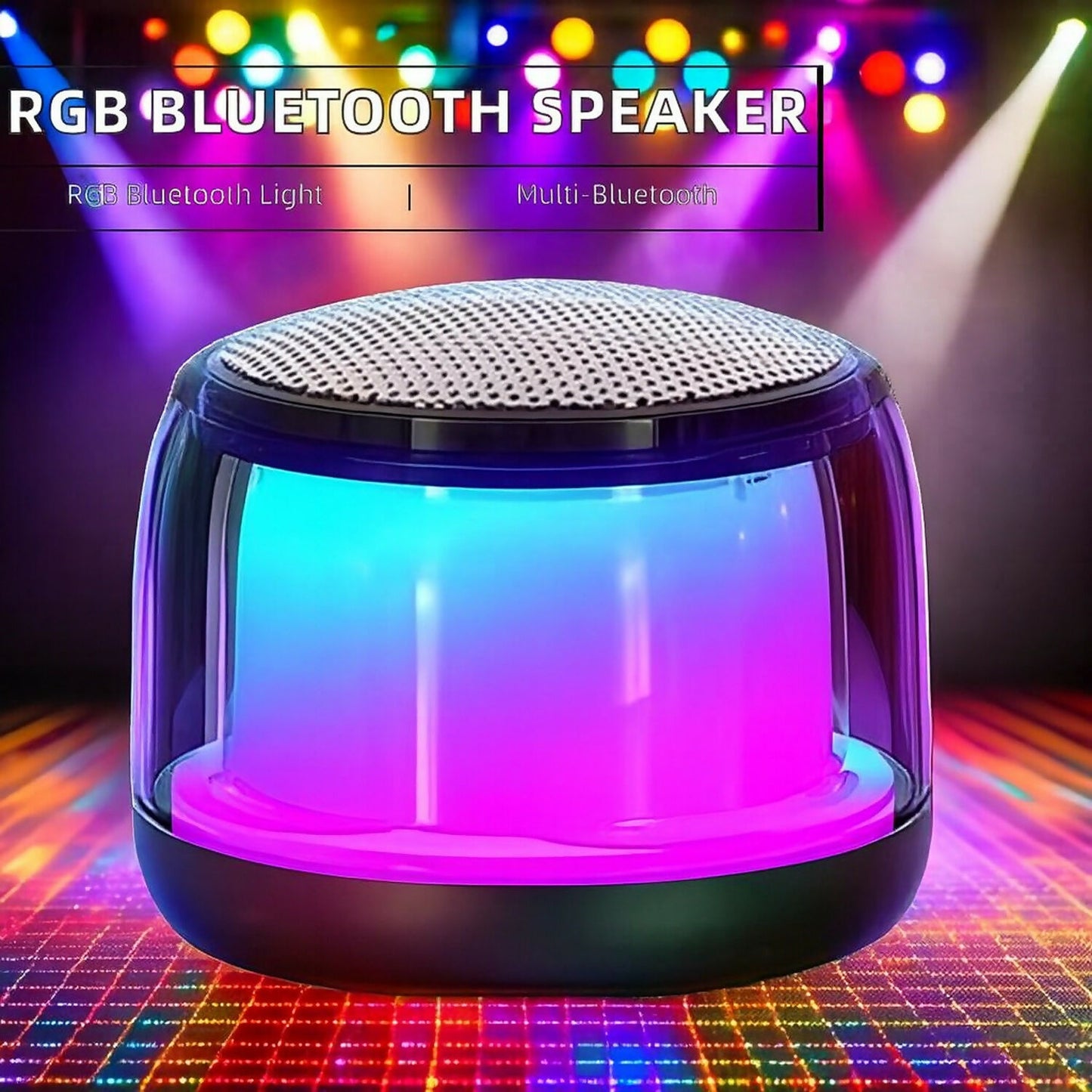 RGB Bluetooth Speaker with 360° Sound, Smart LED Light & Deep Bass Audio