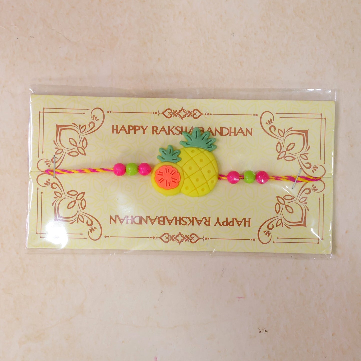 Pineapple Fruit Charm Rakhi for Brother Designer Kids Rakhi (10pcs)