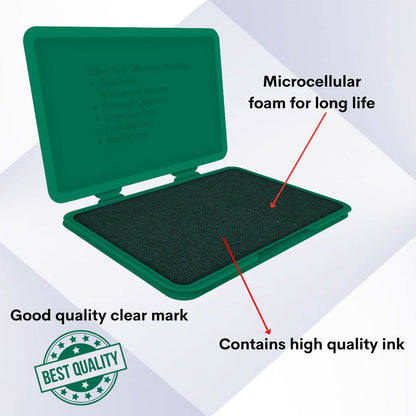 Officemate Small Stamp Pad Feather Touch Green Ink Long-Life Micro Cellular Foam (88cm x54cm)