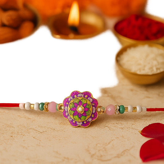 Purple Swirl Floral Rakhi