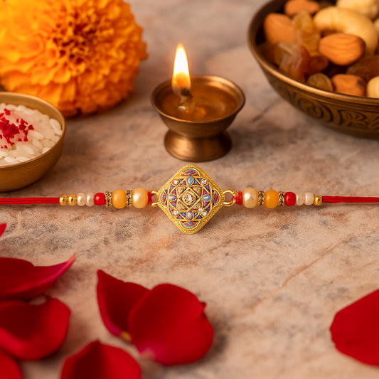 Intricate Square Mandala Rakhi