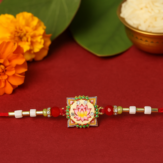 Pink Lotus Bloom Rakhi
