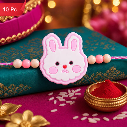 Bunny Character Kids Beaded Rakhi for Brother Designer Style (10pcs)