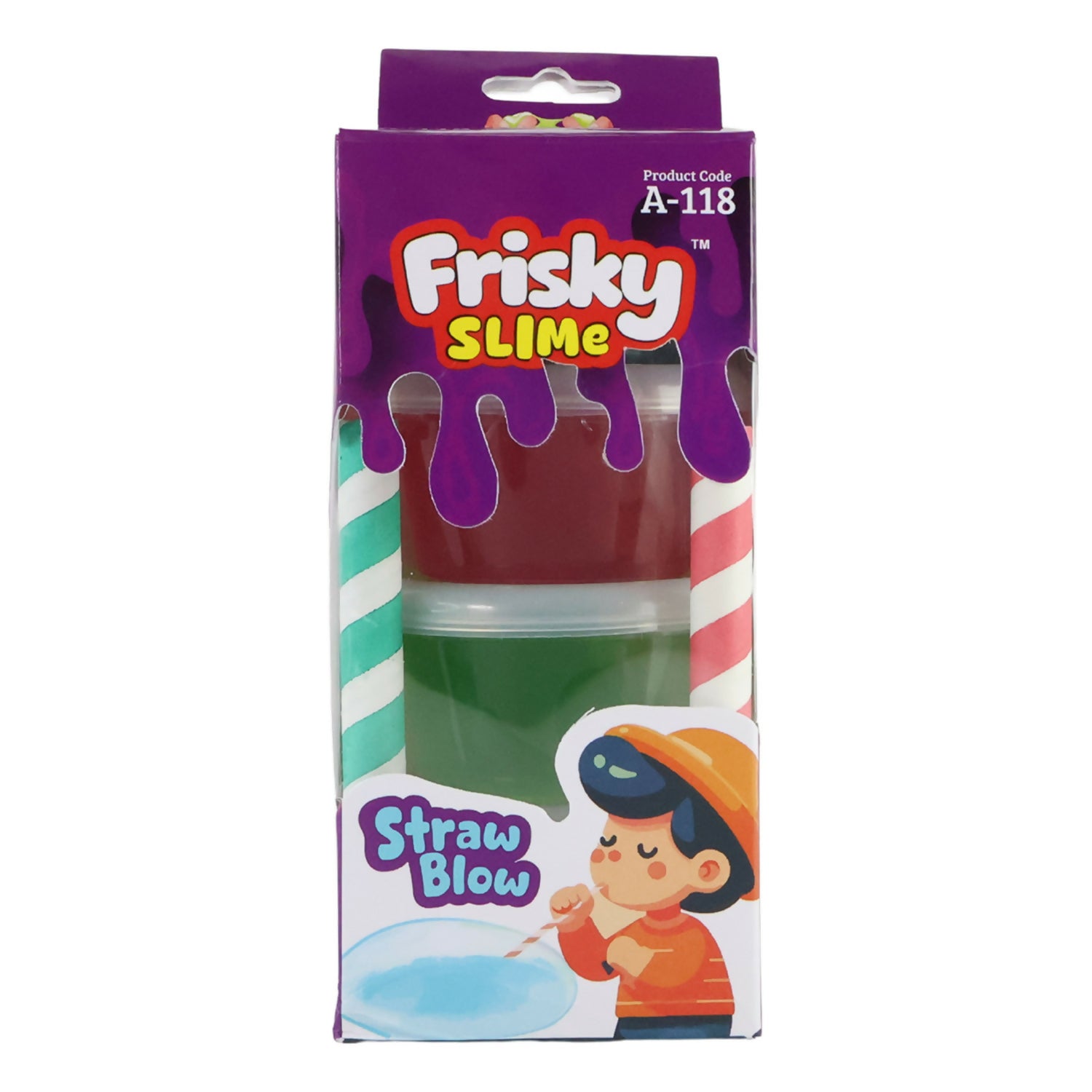 Khyati Frisky Slime Blow with Straw Play Set – 4 Colorful Slime Tubs with Stretch & Bubble Fun Activity Kit for Kids (3+ Years)