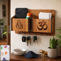 Wooden Wall Mounted Key Holder – Stylish Organizer with Mobile Stand