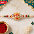 Swastik Designer Rakhi with Pearls for Raksha Bandhan Special (5pcs)