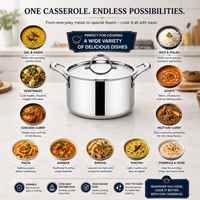 Vikas Triply Stainless Steel Casserole – Perfect for Cooking a Variety of Delicious Dishes