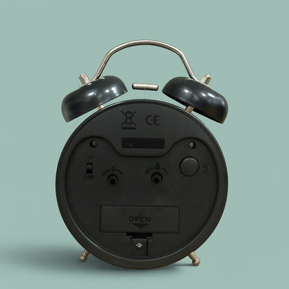 Cute Panda Alarm Clock for Kids Room, Silent Twin Bell Table Clock