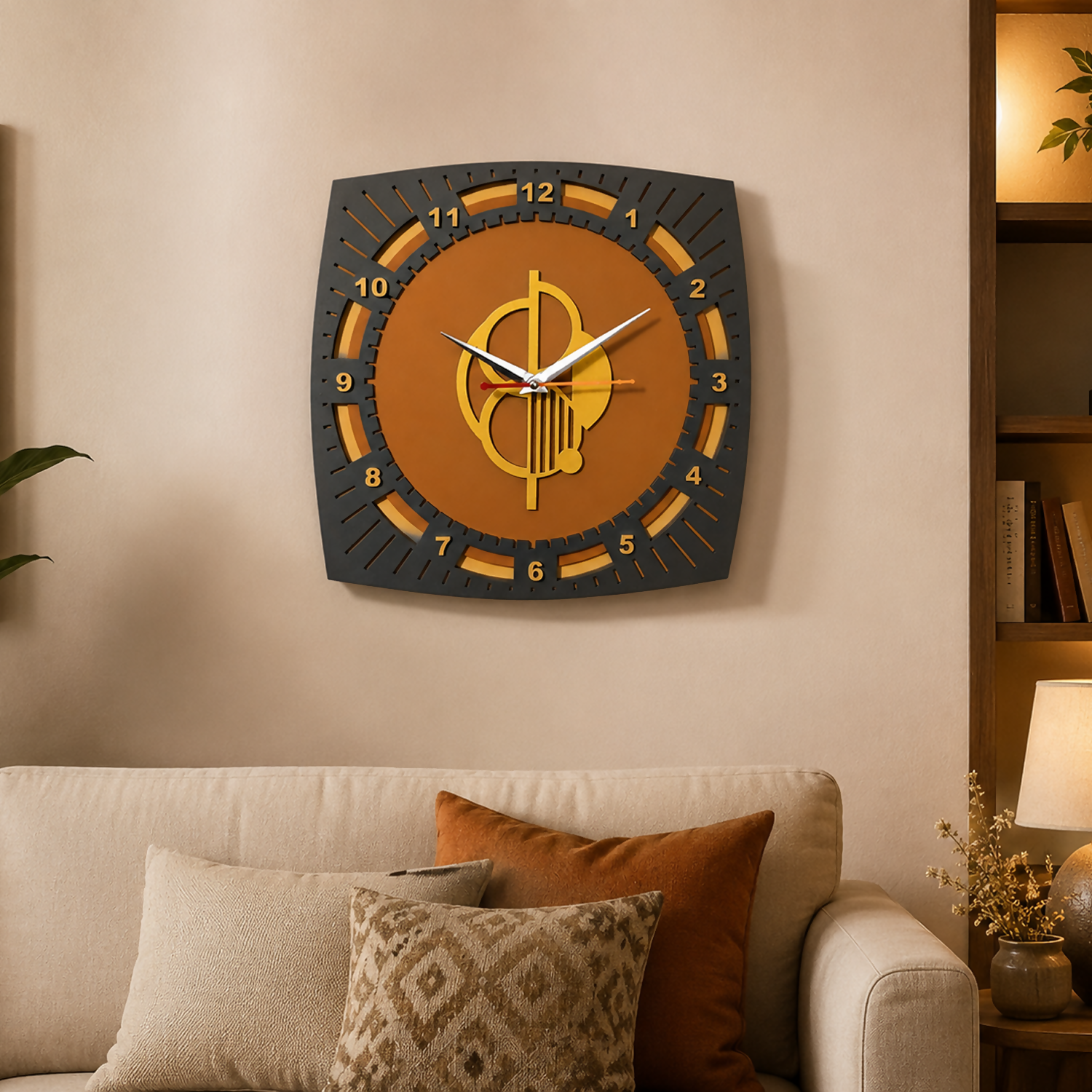 Rounded Square Clock Grey 2