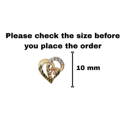 Gold Plated Dual Heart Stud Earrings with AD for women and girls